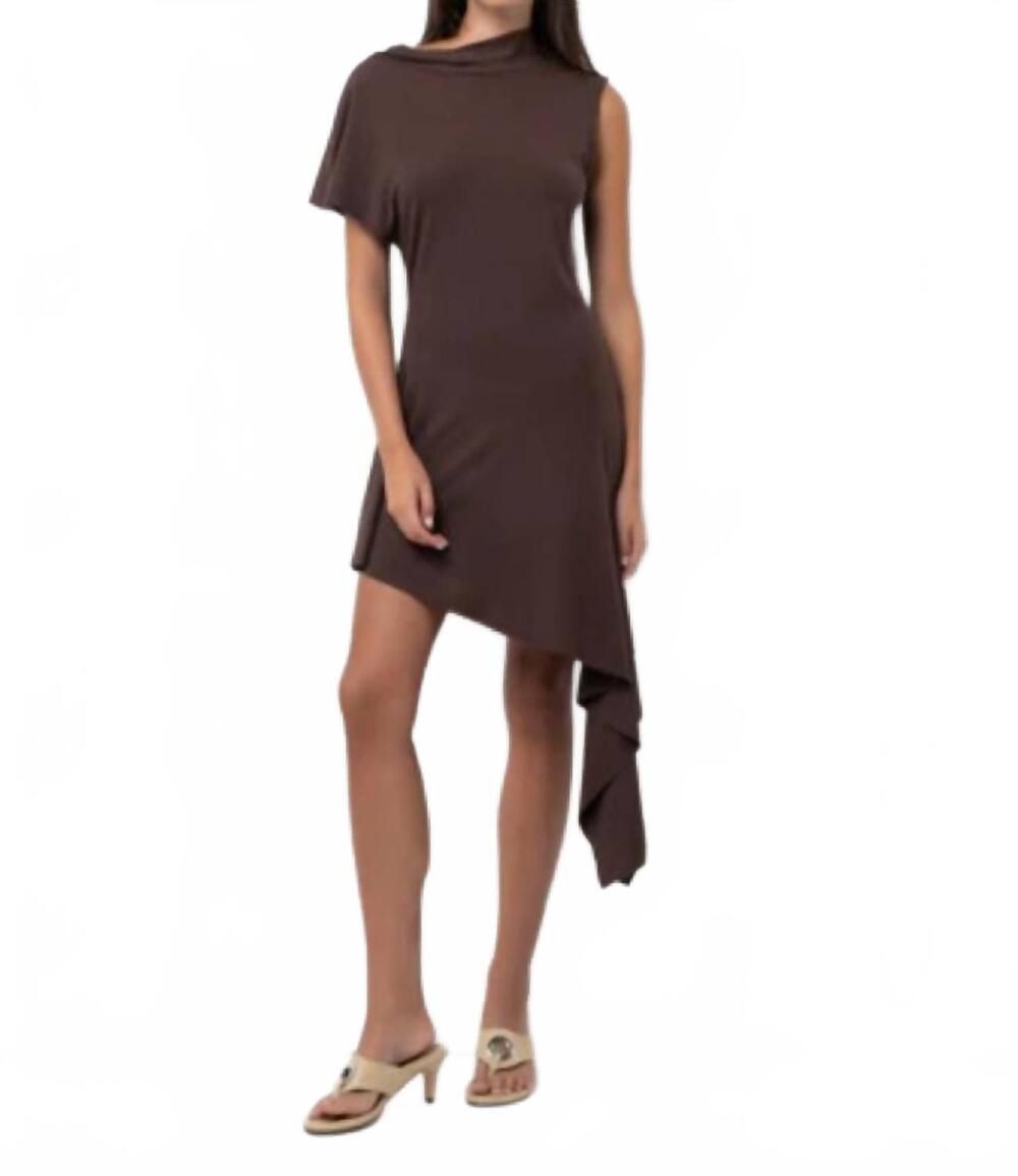 NEW BELLE ANNA women's plume dress in brown